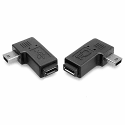 chenyang Mini USB 5Pin Stecker auf Micro USB Buchse Daten Sync Power 90 Grad Winkeladapter 2Pcs