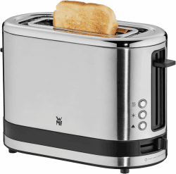 WMF Küchenminis 1-Scheiben Toaster Langschlitz XXl-Toast, Mini Toaster mit Brötchenaufsatz 7 Bräunungsstufen Überhitzungsschutz 600W Edelstahl matt