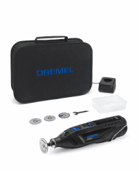 Dremel 8260 Akku-Rotationswerkzeug, 12V 3Ah Lithium-Ionen-Akku, Multifunktionswerkzeug Set mit 5 Zubehörteilen, bürstenlosem Motor, Konstantelektronik, variable Drehzahl 5.000–30.000/min, Bluetooth