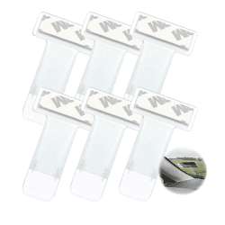Esteopt Ticket Halterung Auto,6 Stück Transparente Auto Halter Clip,parkscheinhalter Clip,Parkausweishalter,parkscheinhalter windschutzscheibe,Selbstklebend Tickets Clips für Parkschein