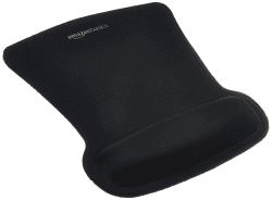 Amazon Basics - Mauspad mit Gel-Handballenauflage, Unregelmäßig, Schwarz