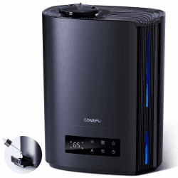 CONOPU Luftbefeuchter, 6L Luftbefeuchter Schlafzimmer für Große Räume, 60h Aroma Diffuser für Schlafzimmer Kinderzimmer Pflanzen, 300ml/h, Schwarz
