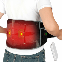 Comfytemp Wärmegürtel Vibrationsmassage für Rücken mit 25Wh Akku,155x20cm Kabellos Heizgürtel mit Verstellbare Spannungsband, 3 Wärmestufen & 3 moden Massagegerät Abschaltautomatik Rückenwärmer