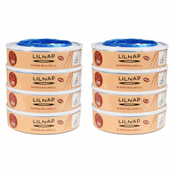 LILNAP - 8 Nachfüllkassetten kompatibel mit Angelcare Windeleimer & Litter Locker II (RUNDE KASSETTEN) - Neues Design 2021