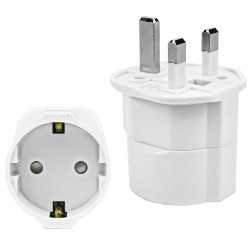 Reiseadapter UK Adapter England Deutschland Stecker mit 2 Pack - Reisestecker Typ G Steckdose, Steckdosenadapter England für EU zu England/Schottland/Irland/Dubai/Maldives,Weiß