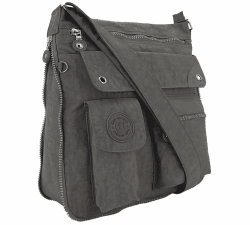 ekavale - leichte Damen-Umhängetasche - Praktische Crossbody-Handtasche - mit vielen fächern - Schultertasche wasserabweisende Damentasche Grau