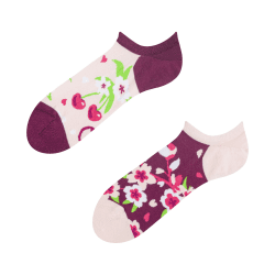 Dedoles Socken Unisex Damen Herren & Kinder Baumwolle viele lustige Designs Fussball Fahrrad Pferde Pflanzen Feuerwehr Geschenk links rechts verschieden 43-46 Kirschblüte Sneakersocken
