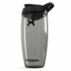 Promixx PURSUIT Eiweiß Shaker Flasche Neue Edition – Premium Flaschen für Proteinmischungen und Nahrungsergänzungs-Shakes – leicht zu reinigender, langlebiger Protein-Shaker, 700 ml, Stealth Black