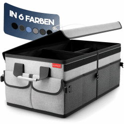 HELDENWERK Premium Kofferraum-Organizer mit Deckel stabil & rutschfest - Faltbare Auto Kofferraumtasche groß mit doppelten Böden - Kofferraumbox, Kofferraumorganizer Box