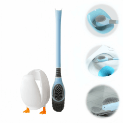 Diving Duck Toilet Brush Holders Set,Silikon Toilettenbürsten Mit Halter Set， Silikon Toilettenbürsten，Toilettenreinigungsgeräte Für Haus und Wohnwagen