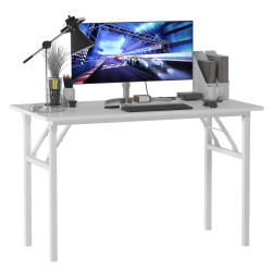 SogesHome Klapptisch Computertisch 120 x 60 x 75 cm PC Schreibtisch Schreibtisch Büroarbeitsplatz für Home Office Verwendung Schreibtisch, Esstisch Konferenztisch, Weiss,AC5DW-120-SH