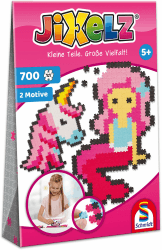 Schmidt Spiele 46115 Jixelz, Einhorn und Meerjungfrau, 700 Teile, 2 Motive, Kinder-Bastelsets, Kinderpuzzle