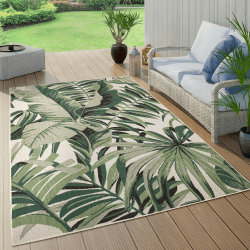 Paco Home Outdoor Teppich Wetterfest Flur Balkon Palmen Dschungel Florales Boho Muster Grün, Grösse:120x170 cm, Farbe:Grün 10 120 x 170 cm (Rechteckig) Grün 10