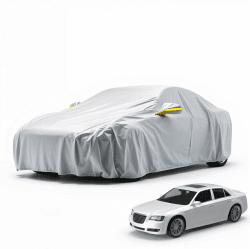 1x Autoschutzhülle Auto Abdeckung Autozubehör - Car Cover - Autoplane Silber Hülle Plane wasserdicht - für alle Arten von PKW/KFZ Autoabdeckung Abdeckplane
