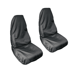Awnic 2 Packungen Sitzschoner für Autositze, Vordersitze Einzelne Wasserdicht Sitzbezug Autositz Abdeckung, 420D Polyester AlicanTex Universal Sitzüberzug für Auto, Schwarz Sitzschutz Auto