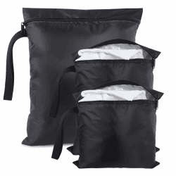 DoocliB 3 Stück Wet Bagl Mit Griffen, Wiederverwendbare Beutel wasserdichte Wet Bag,Für Badeanzüge, Strandtuch, Sportkleidung