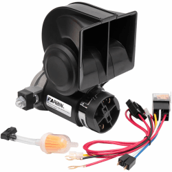 FARBIN Motorrad Hupe Lufthorn Hupe 12v LKW Air Horn Kompakte elektrische Zug Auto Horn 150db Super Lauteste mit Kabelbaum, Kompressor für alle Fahrzeuge Motorrad
