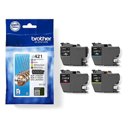 Brother Original LC-421VAL Tintenpatronen Value Pack für Brother DCP-J1050DW, DCP-J1140DW, MFC-J1010DW (bestehend aus 4 Tintenpatronen: Schwarz, Cyan, Magenta, Gelb)