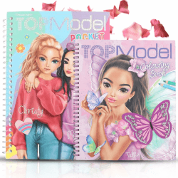 TOPModel Pocket Malbuch + TOPModel Malbuch mit Pailletten FAIRY LOVE – Kreativer Malspaß für kleine Künstler