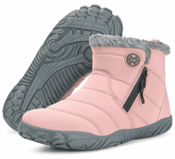 Barfußschuhe Herren Gefüttert Winterschuhe Damen Warm Winterstiefel Winter Schneestiefel 40 EU Rosa