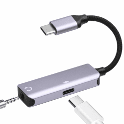 AXFEE USB C Kopfhörer Adapter und Laden, 2 in 1 Klinke Adapter, Unterstützt 27W Schnellladung, Typ C AUX 3.5mm Klinke Audio, für Samsung S24/S23/S22/S21/S20, Google, Huawei P40/P30/P20, iPad Pro