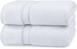 Utopia Towels - 2er-Pack Badetücher Set Premium 100% ringgesponnene Baumwolle 69 x 137 cm Handtücher, sehr saugfähig, weiches Gefühl Duschtücher (Weiß)