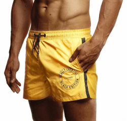 Leif Nelson Herren Sommer Badehosen Badeshorts Schwimmhose Schwimmshorts Beachshorts Strand Shorts Kurze Hosen Freizeithosen LN9210 S Gelb