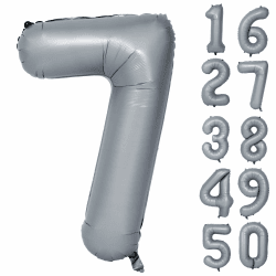 Grau Geburtstag Ballon Zahl 7 Große Graue Ballon Zahlen Luftballons 7 jahre Grau Ballons für Party Deko Hochzeit Valentinstag Einschulung Kindergeburtstag Babyparty Abschluss Dekoration