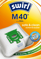 M 40® EcoPor® Staubsaugerbeutel, 10 Beutel, Weiß, Orange