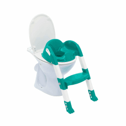 Thermobaby - Kinder-WC-Reduzierer - Kiddyloo - Clever, spielerisch & hygienisch - Verstellbare Beine- rutschfeste Stufe - Kompaktes Zusammenklappen - Ab 18 Monate Smaragd