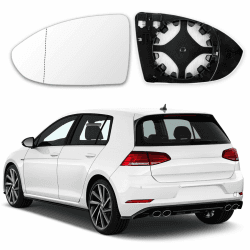 PAYFULLY Spiegelglas Golf 7 Links Beheizbar Asphärisch Passend für Golf 7 Spiegelglas Links Fahrerseite Beheizbar Asphärisch mit Trägerplatte