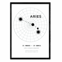 Nacnic Laminiert mit der Konstellation Widder. Plakat mit Sternsymbol im A4-Format und Hintergrund des Sternenhimmels
