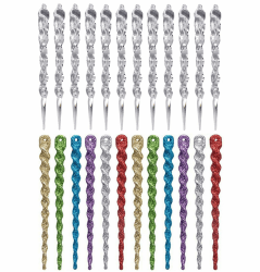 Christbaumschmuck Eiszapfen Anhänger,24 Stücke Acryl Eiszapfen Verdrehte Acryl Eiszapfen Weihnachten Ornaments Eiszapfen Deko Weihnachtsbaumschmuck