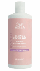 Wella Professionals Invigo Blonde Recharge Shampoo – Silbershampoo für blondiertes Haar – entfernt Gelbstich und belebt Blondtöne – mit Vitamin E – 500 ml