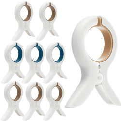 Carreuty 9PCS Große Klammern, Handtuchklammern für Strandliegen, Jumbo Größe Starke Towel Clips Winddicht Strandtuch Clips für Tägliche Wäsche, Badetuch, Teppich, Bettwäsche und Dicke Kleidung