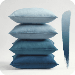 Topfinel Kissenbezug 30x30 blau 4er Set Samt Kinderzimmer deko Kissenbezüge Kissenhülle sofakissen dekokissen Zierkissen Bezug deko für Sofa Schlafzimmer Wohnzimmer Balkon flauschig