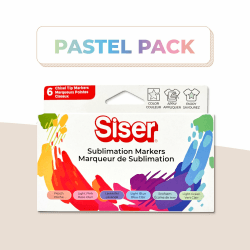 Siser Sublimationsstifte – Pastel Pack – Set mit 6 Filzstiften mit Rundspitze, fein und Keilspitze. Vielseitig einsetzbar und kompatibel mit den Plottern Siser Juliet und Romeo über den mitgelieferten
