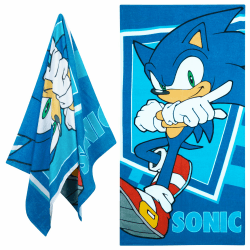 SONIC THE HEDGEHOG Strandtuch Kinder, 100% Baumwolle Badetuch 70 x 140 cm - Urlaub Must Haves