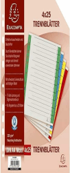 Exacompta 381403B Trennblätter (Kraftkarton, 230g, 6 fach Lochung, Organisationsdruck, DIN A4) 100er Pack, rot