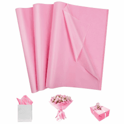 OFFCUP Seidenpapier, 35 Blatt Transparentpapier Bunt Tissue Paper 70 * 50 cm Bastelpapier Transparent Geschenkpapier Glanzpapier zum Basteln Verpackungsmaterial für Geschenktüten, Dekoration - Rosa