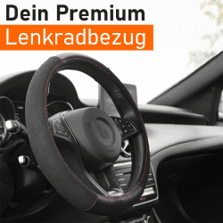 Upgrade4cars Lenkradbezug Alcantara Look Universal 37-39 cm | Lenkradhülle Rot Schwarz | Autozubehör Innenraum Geschenk-Ideen | Geschenke für Frauen und Männer
