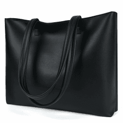 flintronic Damen Henkeltaschen, Handtasche Damen, PU-Leder-Handtasche mit Reißverschlussfach, Große Schultertasche PU Leder Tote Shopper Bag für College, Schule, Arbeit, Alltag, Reisen #4 Schwarz-m（38 X 30 X 10.5cm)