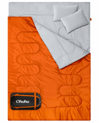 Schlafsack Outdoor Sommer: Ohuhu Doppelschlafsack mit 2 Kissen und Tragetasche, Wasserdicht Leicht 2 Personen Erwachsene Schlafsäcke für Camping, Rucksackreisen, Wandern
