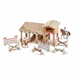 Papo 80313 Set Pony Club (2018) Pferde, FOHLEN UND PONYS Box, Mehrfarben