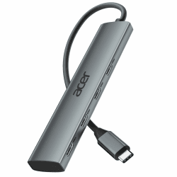 acer USB C Hub 10Gbps, Ultra Slim USB C 3.2 Multiport Splitter aus Aluminium, 4*USB C 3.2 Ports Adapter für iPhone 15/16 Serie, MacBook iPad Pro/Air, iMac, Chromebook, Galaxy S24/23 usw.