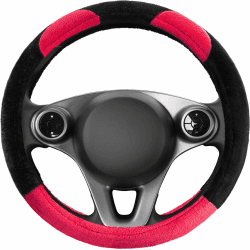 Upgrade4cars Lenkradbezug Winter Teddy Plüsch Pink | Fell Lenkradhülle Universal 37-39cm Warm & Weich | Rosa Autozubehör Innenraum Deko Geschenk-Ideen Geschenke für Frauen Männer