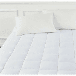 Amazon Basics Weiche Matratzenauflage mit Mikrofaser-Polyester-Füllung und Riemen, 160 x 200 x 30 cm, Weiß