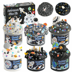 LAWOHO 6 Stück Galaxy Slime Set - Fluffy Cloud Wolkenschleim, Butter Schleim & Clear Slime, Crunchy Slime für Kinder, Kindergeburtstag Mitgebsel Halloween Weihnachten Geschenke für Mädchen & Jungen