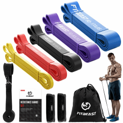 FitBeast Widerstandsbänder Set, 5 Level Pull-up-Bänder für Krafttraining, Crossfit, Powerlifting, Muskelaufbau, Heimtraining, Mobilität, Stretching