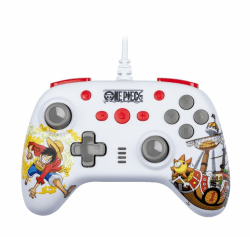 Konix One Piece Wired Controller für Nintendo Switch, Switch OLED und PC - Vibrationsfunktion - 3 m Kabel - Luffy-Motiv - Weiß